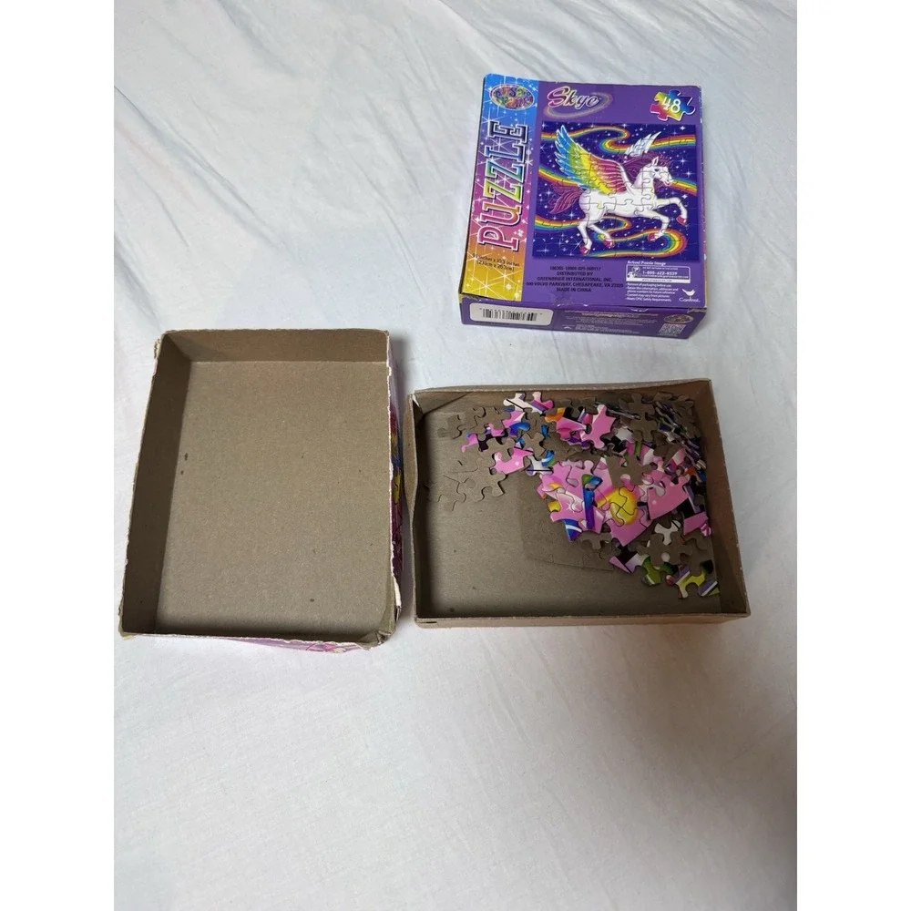 2x Lisa Frank Heart Shaped Puzzle Rose Art 1992 Vintage Piano - Missing Pieces